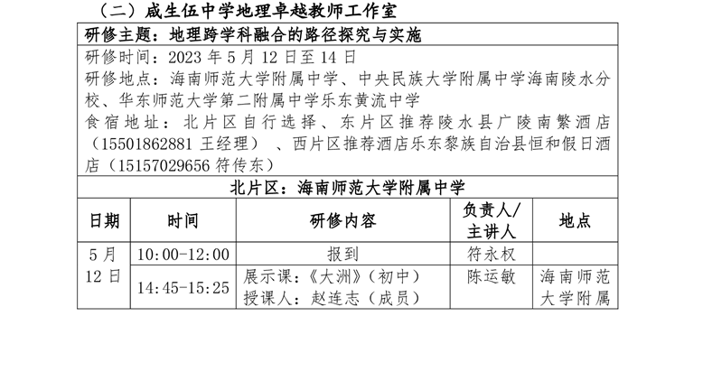 关于中学卓越校长包瑞工作室，咸生伍，王嫣雪、孔宪锋等工作室开展专题研修活动的通知