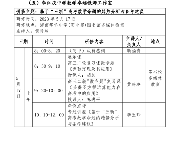 关于中学卓越校长包瑞工作室，咸生伍，王嫣雪、孔宪锋等工作室开展专题研修活动的通知