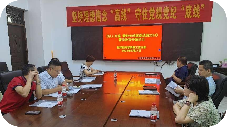 教师教育学院教工党支部开展《以人为鉴 警钟长鸣案例选编2024》警示教育专题学习