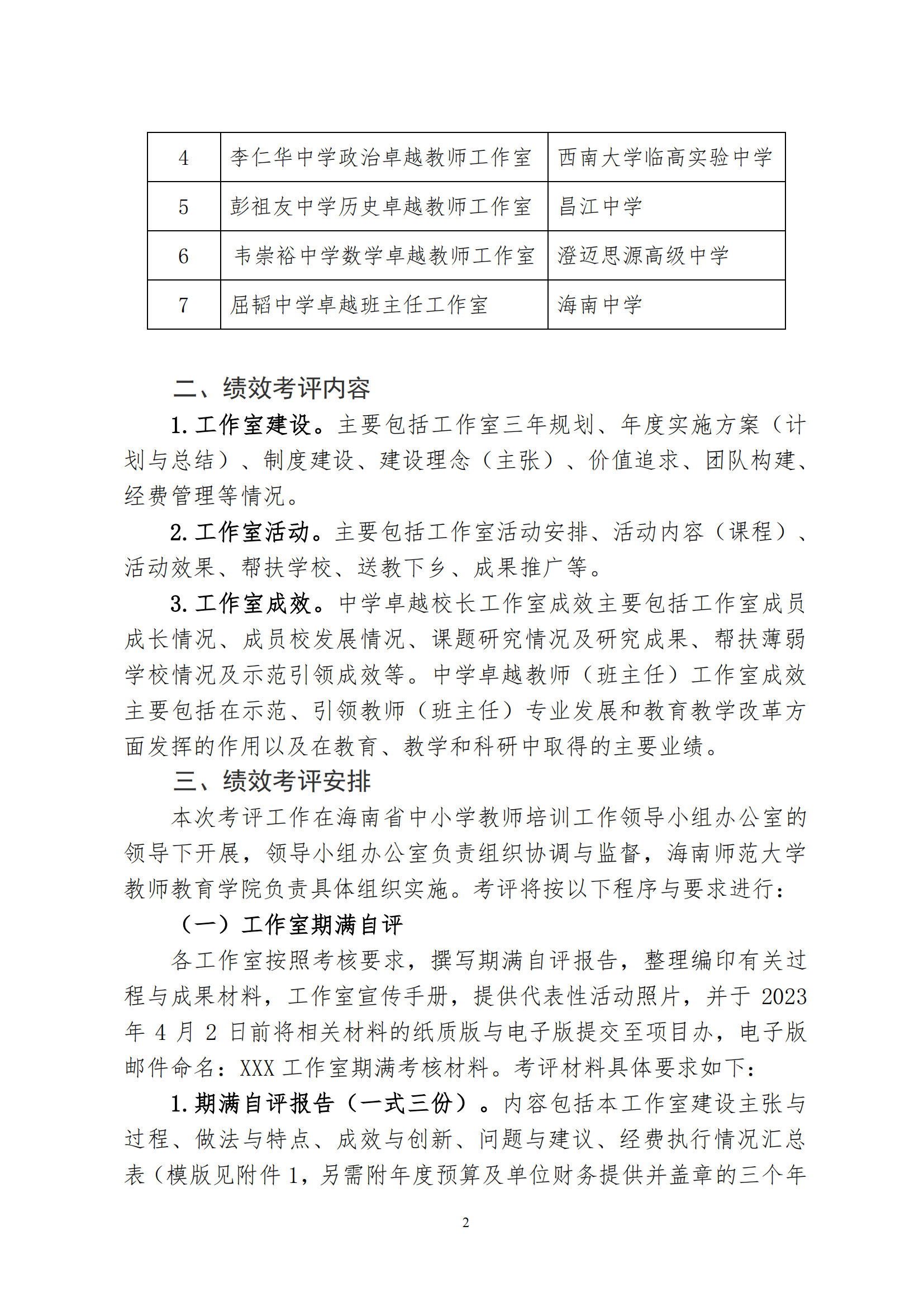 关于开展第五批(2020-2022 年度）海南省中学卓越校长工作室期满绩效考评工作的通知