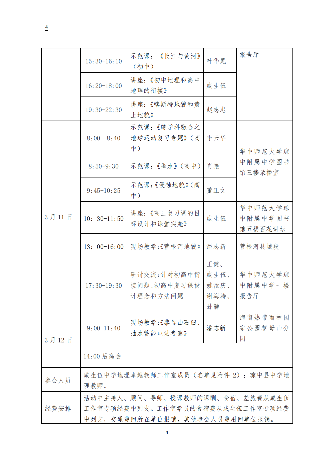 关于周厚东 咸生伍 冼词学 邓辉 李红庆中学卓越教师工作室3月开展专题研修活动的通知